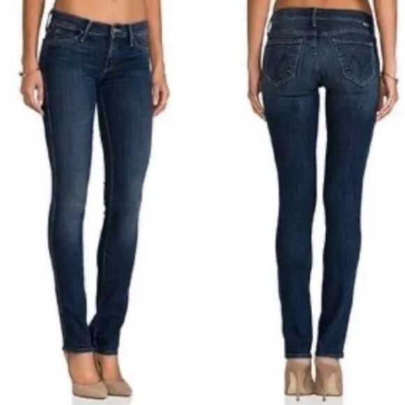MOTHER The Rascal Slim Straight Leg Mid Rise Here Kitty Kitty Wash Jeans Size 31 - Picture 1 of 10